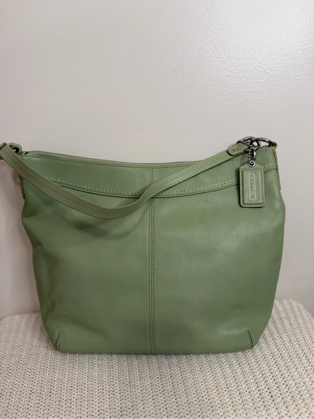 Coach Y2K Sage Green Leather Shoulder Bag F13764